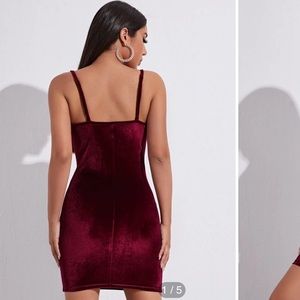 Forever 21 Maroon velvet bodycon dress